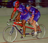 After the crash, Whiteman and King were able to get back on the tandem and qualify third fastest at the 2000 EDS Elite National Track Cycling Championships in Colorado Springs, Colo., beat their opponents in the semi-finals and went on to the gold/silver round to win a silver medal! 