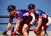 Garth Blackburn and Matt at the 1998 IPC World Cycling Championships in Colorado Springs, Colorado.