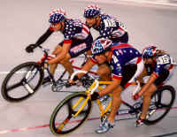 Karen Dunne and Matt in the lead against Matt Veatch and Karissa Whitsell at the 1999 USABA National Championships in Trexlertown, Pennsylvania. (Photo by Casey Gibson)